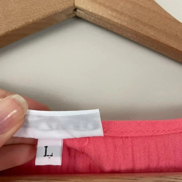 Bryn Walker Coral Pink Gauzy Cotton Babydoll Dress Size Large - Picture 4 of 7